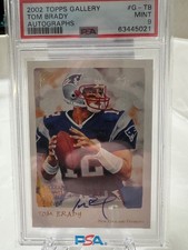 TOM BRADY 2002 TOPPS Gallery G-TB ON-CARD AUTO Autograph 🔥 PSA 9 (pop 10)