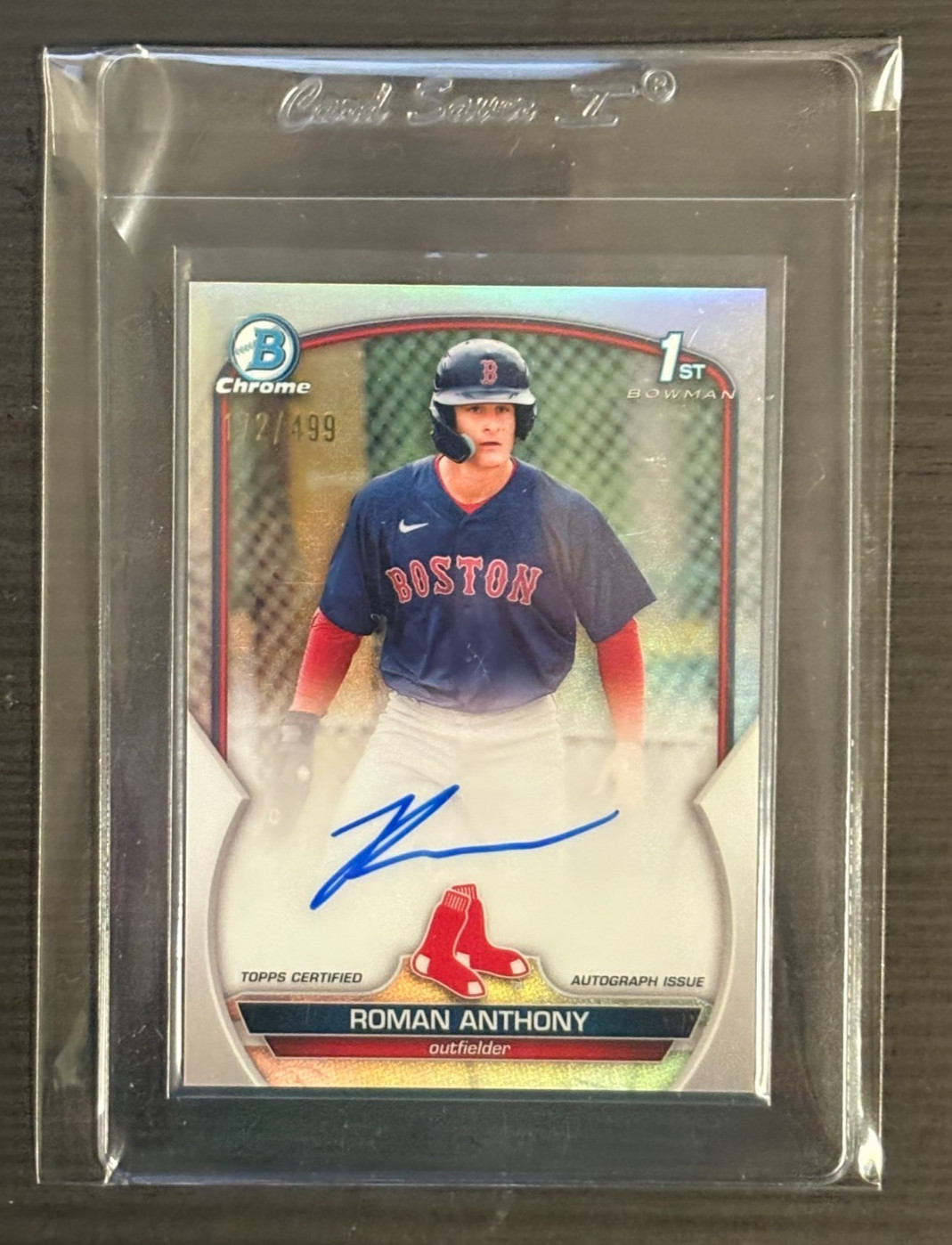 ROMAN ANTHONY 2023 BOWMAN CHROME 1ST AUTO REFRACTOR RC ROOKIE /499 RED SOX