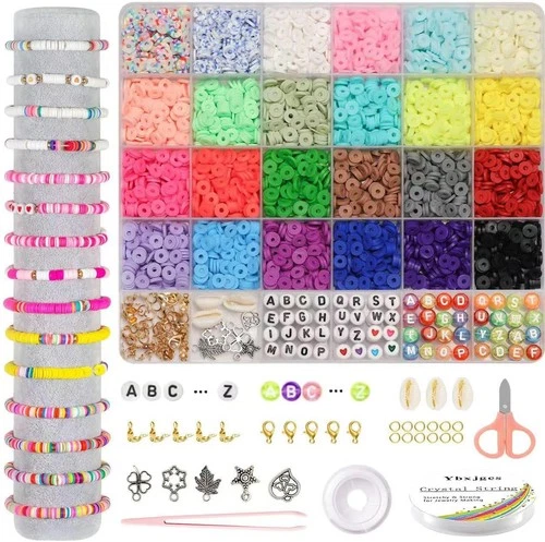 Ybxjges Clay Beads Bracelet Making Kit, 3800Pcs Polymer small, Multicolor 
