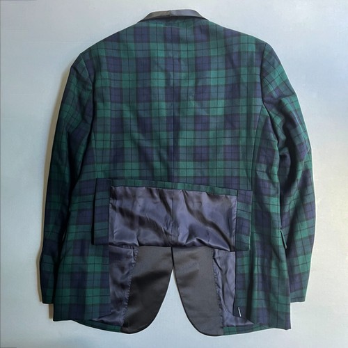 Chaqueta Esmoquin Jos A Bank Tartán Hombres 46L Calce Ajustado Cuadros Negro Reloj Cena Blazer - Imagen 4 de 8