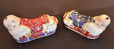 Vintage Chinese Figurine Chopstick Rests, Set Of 5 Hand-Painted,