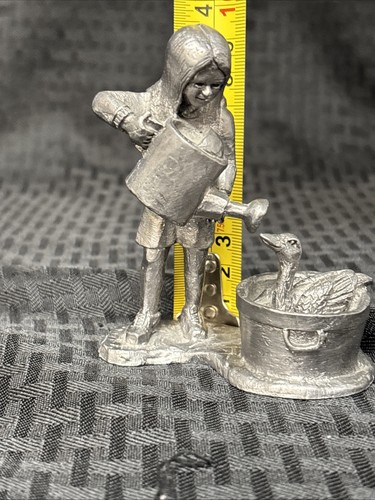 Michael Ricker Pewter Figure 1993 Limited Ed Virginia #6311 Girl And Duck - Picture 7 of 8