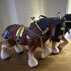 Vintage Pair Clydesdale Porcelain Horse Statues — photo 4
