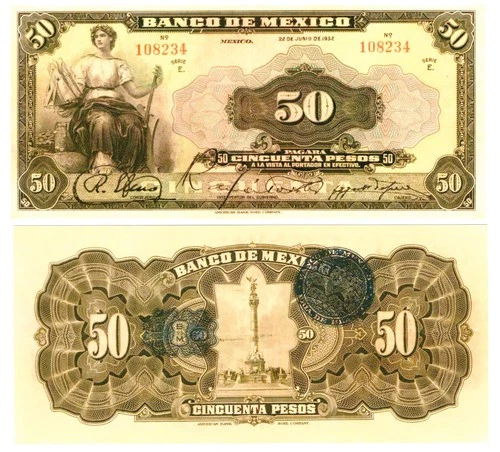 u Reproduction Note Mexico 50 Pesos 1932 Pick #24    1981R