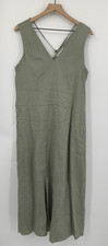 Everlane Dress Womens Medium Green Flax Linen Maxi Long Boho Minimalist