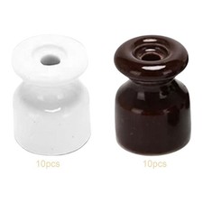 10Pcs Porcelain Insulators Easy to Install Ceramic Insulators Electrical