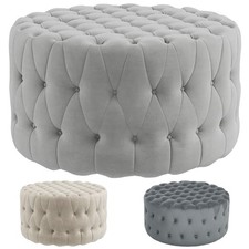 HOMCOM Button Tufted Ottoman Foot Stool with ...