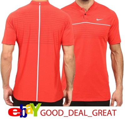 Nike Tiger Woods VL Max Swing Knit Stripe Shirt 803195-696  ****Size Medium