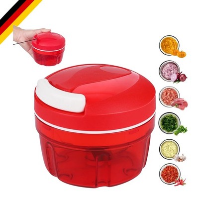 Zwiebel Zerkleinerer mit Kordelzug 300ml Haushalt Gemüsehacker Rot