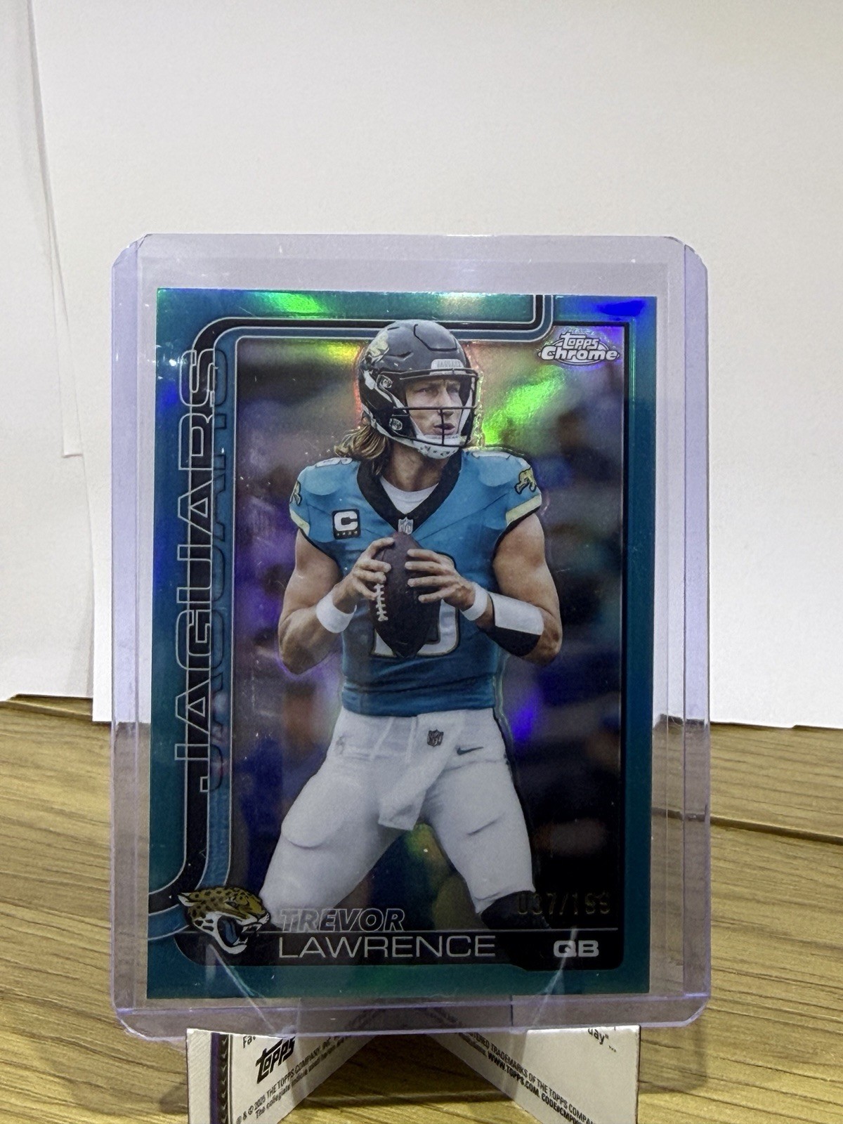 2025 Topps Chrome Trevor Lawrence Aqua Refractor #138 /199 Jaguars NFL Football