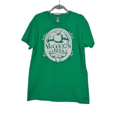 McCockin Cider T Shirt Green Apple Adult Humor Graphic Tee Gildan Heavy Cotton L