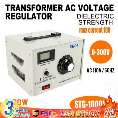 Variac Auto Transformer AC Variable Voltage Regulator Metered 1000W 0-300V USA