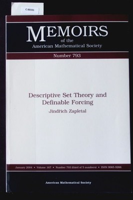 Descriptive set theory and definable forcing. Memoirs of the American Mathematic