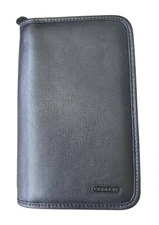 Vintage Coach Classic PDA Case No. 8212 in Black Leather Travel Organizer EUC