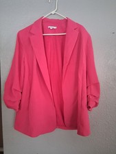 Chico's NWOT Soft Ruched 3/4 Slv Jacket Blazer Pink Bromeliad 2.5/14