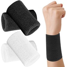 6 Inch Sports Wrist Sweatbands for Men Women, Absorbent Long Wrist Sweat Bands