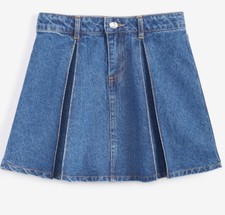 Kensie Big Girls Pleated Denim Skirt - Blue Denim, Size XL