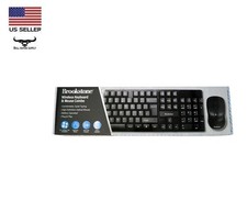 Brookstone 2.4G Wireless Keyboard  Mouse Combo Battery Operated Plug  Play