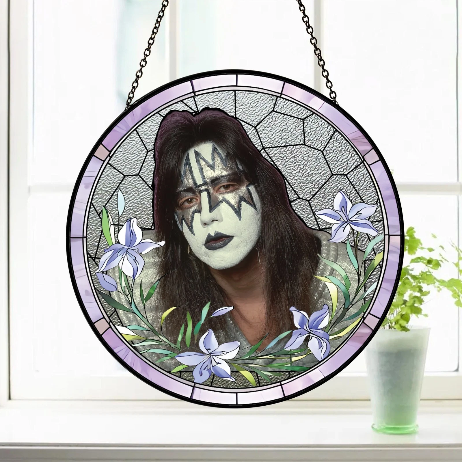 Ace Frehley Stained Glass Suncatcher - Home Window Hanging Ornament