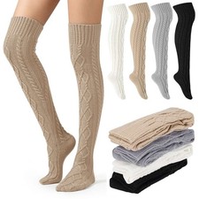 Ladies Women Thigh High Over the Knee Socks Girls Extra Long Knitted Stockings