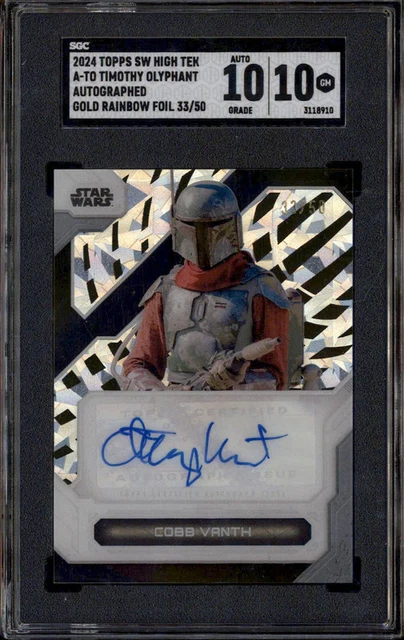 2024 Topps Star Wars High Tek Auto Gold Rainbow Timothy Olyphant Auto /50 SGC 10