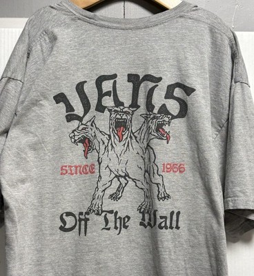 Vans Off The Wall Logo Graphic Gray Classic Fit Mens XL Crew Neck T-Shirt y2k