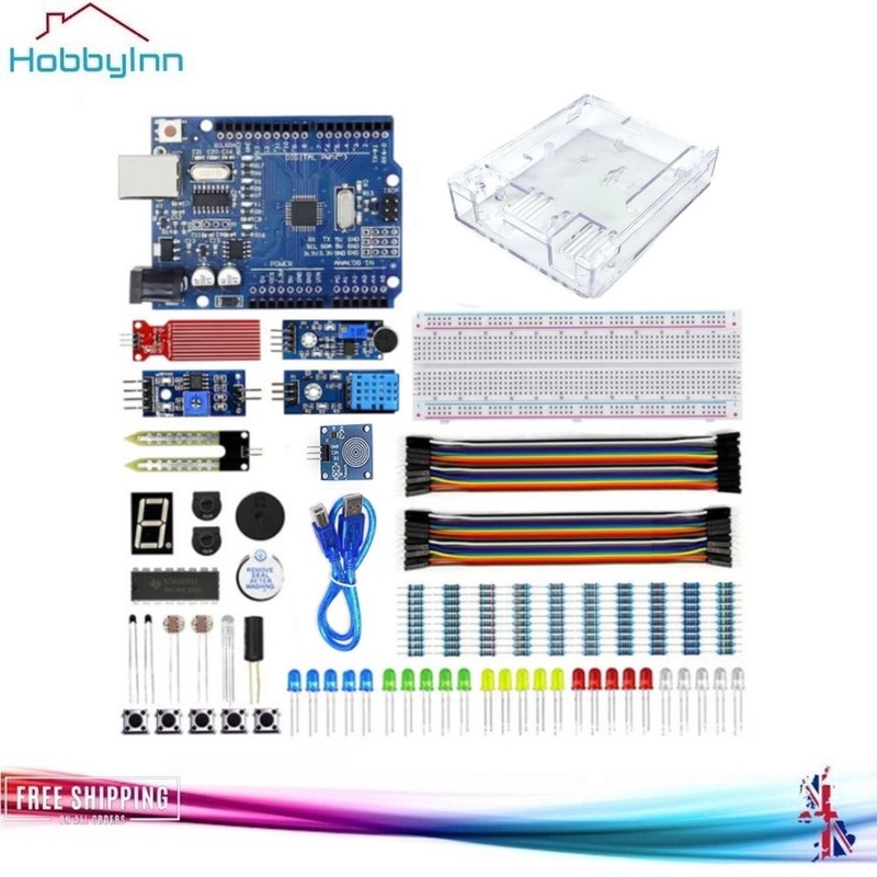Basic Electronics Components Kit UNO R3 Starter Compatible Arduino IDE Stem DIY