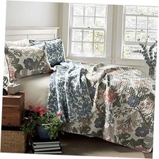 Floral Sydney 3-Piece Quilt Set Reversible Bedding  King Leaf Print