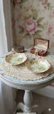 Antique RS Germany Bowls Yellow Roses Hand Painted Porcelain Scalloped Gold  2