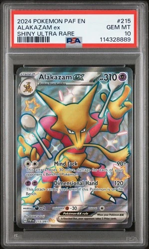 2024 Pokemon Gaming Paldean Fates Alakazam ex #215/091 PSA 10