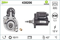 Anlasser Starter Valeo Origins - New O.E. Technologie 438206 FüR Seat Ford Vw B3