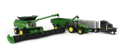 Set ERTL John Deere 1/64 : Moissonneuse 9X 1100 + Camion + Remorque + Tracteur - Neuf