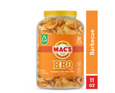 Mac's Chicharrones BBQ Flavored Crispy Fried Pork Skins, 11 oz Canister