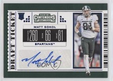 2019 Panini Contenders Draft Picks College Ticket Blue Foil Matt Sokol Auto 06m0