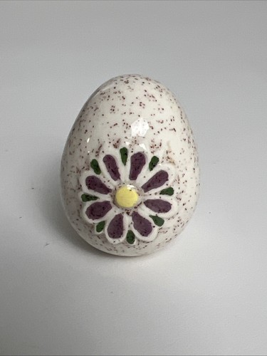 Easter Basket Vintage Mold Ceramic Cream Color w/ Speckles w/ 8 Matching Eggs - Picture 19 of 19
