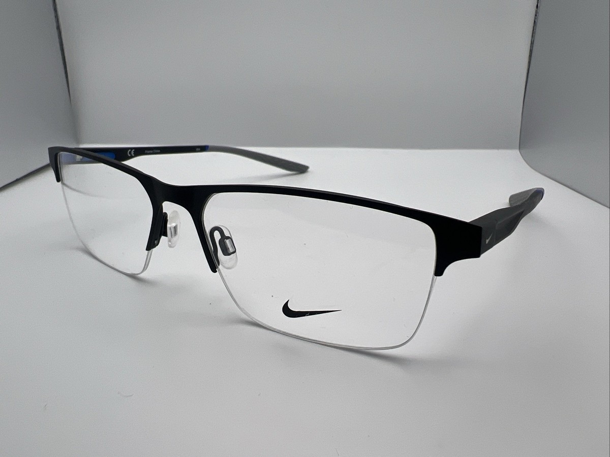 NIKE 8045 004 57/17 140 Black Half Rim Men's Eye Frames 1631 | eBay