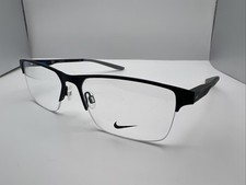 NIKE 8045 004 57/17 140 Black Half Rim Men  s Eye Frames 1631