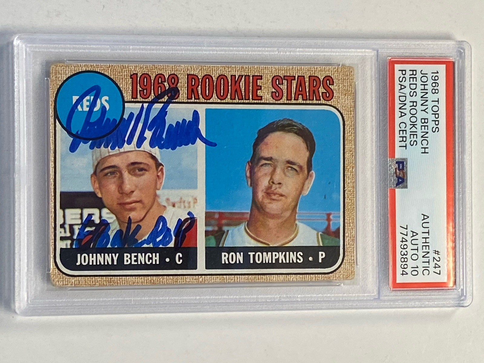 1968 Topps Johnny Bench #247 RC Autograph Signed ROY Reds PSA DNA 10 Auto