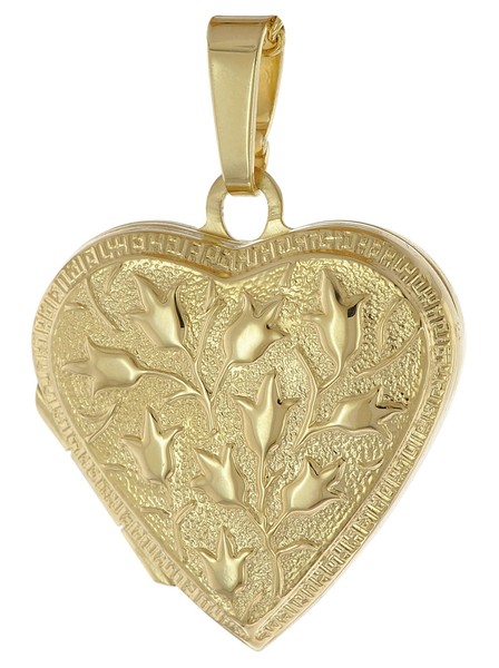 Trendor Schmuck Herz-Medaillon AnhäNger 925 Silber Vergoldet 21569-image