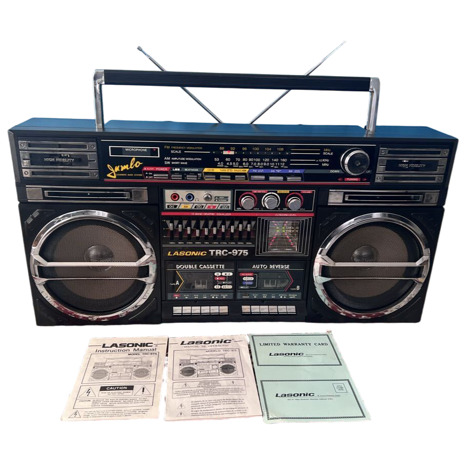Lasonic TRC-975 Boombox Double Cassette Serviced Working Vintage