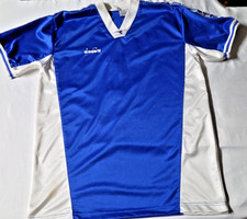Diadora Soccer Jersey Name DUNN #3 Blue w/White S/S Pullover Late 1990s Vintage
