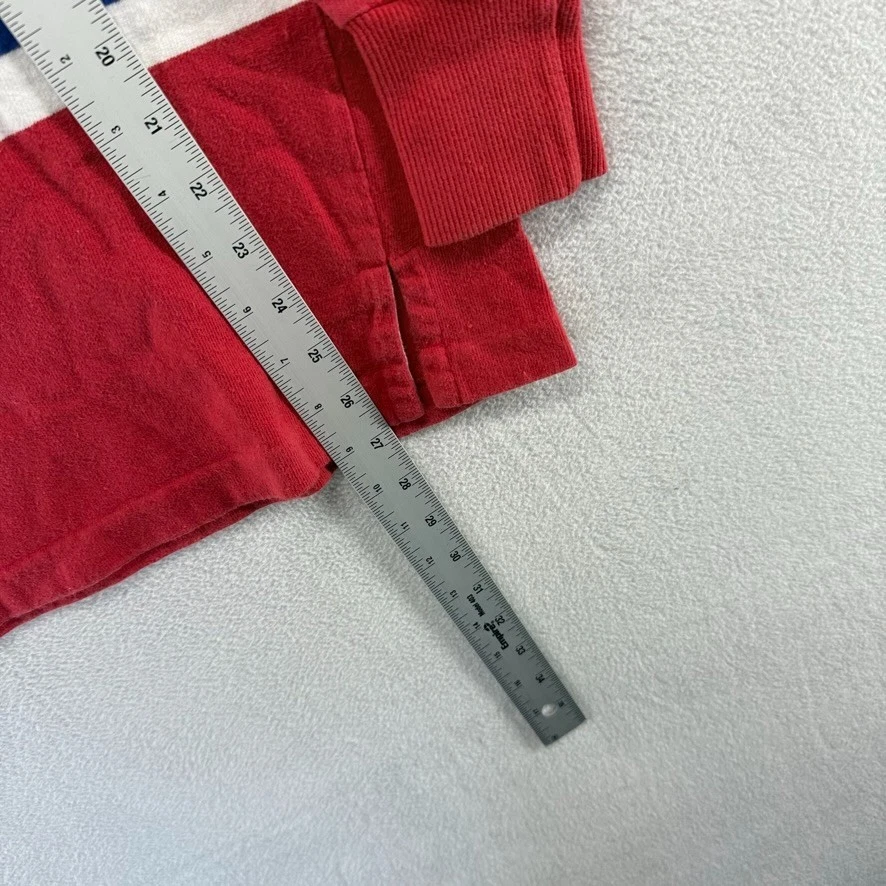 Camisa Woolrich De Colección Para Hombre Mediana Roja Blanca Azul Colorblock Gruesa Preppy Años 90 Foto 4 de 4