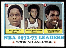 1973-74 Topps Nate Archibald/Kareem Abdul-Jabbar/Spencer Haywood Kansas City