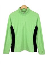 Forro polar verde y negro con media cremaller...