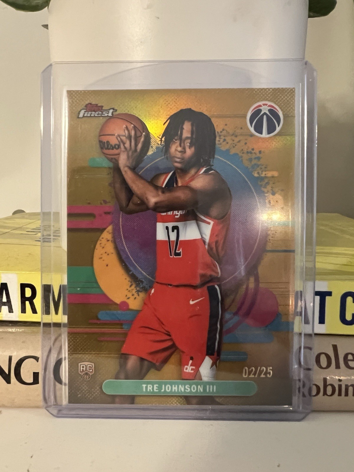 Tre Johnson III 2025 Topps Finest #106 GOLD 02/25 Uncommon SSP RC Rookie Wizards