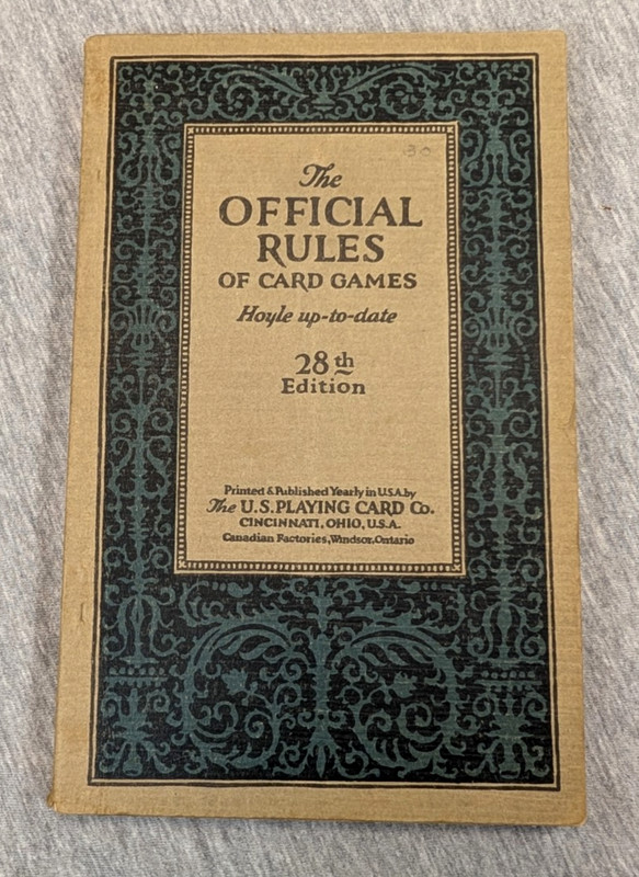 Antique 1924 Official Rules of Card Games U.S. Playing Card Company Book