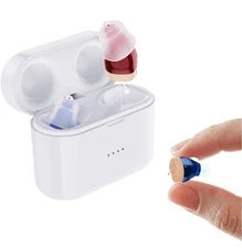 Rechargeable Hearing Aid for Seniors, Invisible Hearing Aids with Noise Cancella