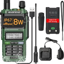 UV-9R Pro 8W Waterproof Dual Band Two-Way Radio - Long Range Walkie Talkie