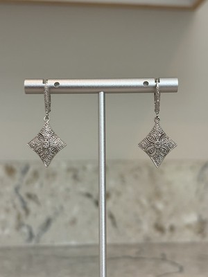 Sterling Silber Affinity Diamant Art Deco weiße Diamant Ohrhänger