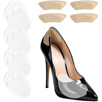 Silikon Fusspolster Pads für Damen Schuhe - 2 Paar Ballenpolster und Geleinlagen